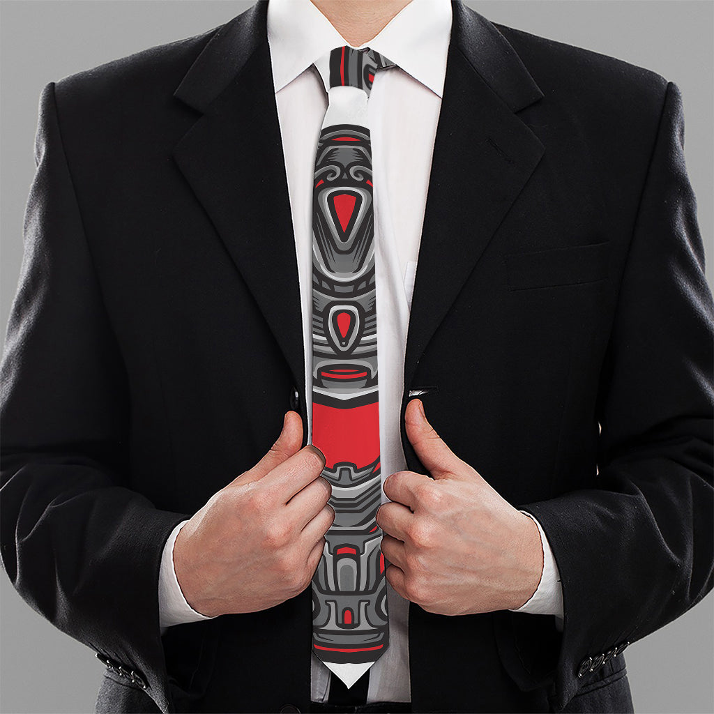 Robot Samurai Mask Print Necktie