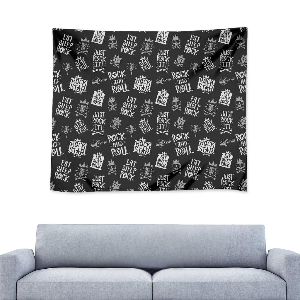 Rock And Roll Music Pattern Print Tapestry