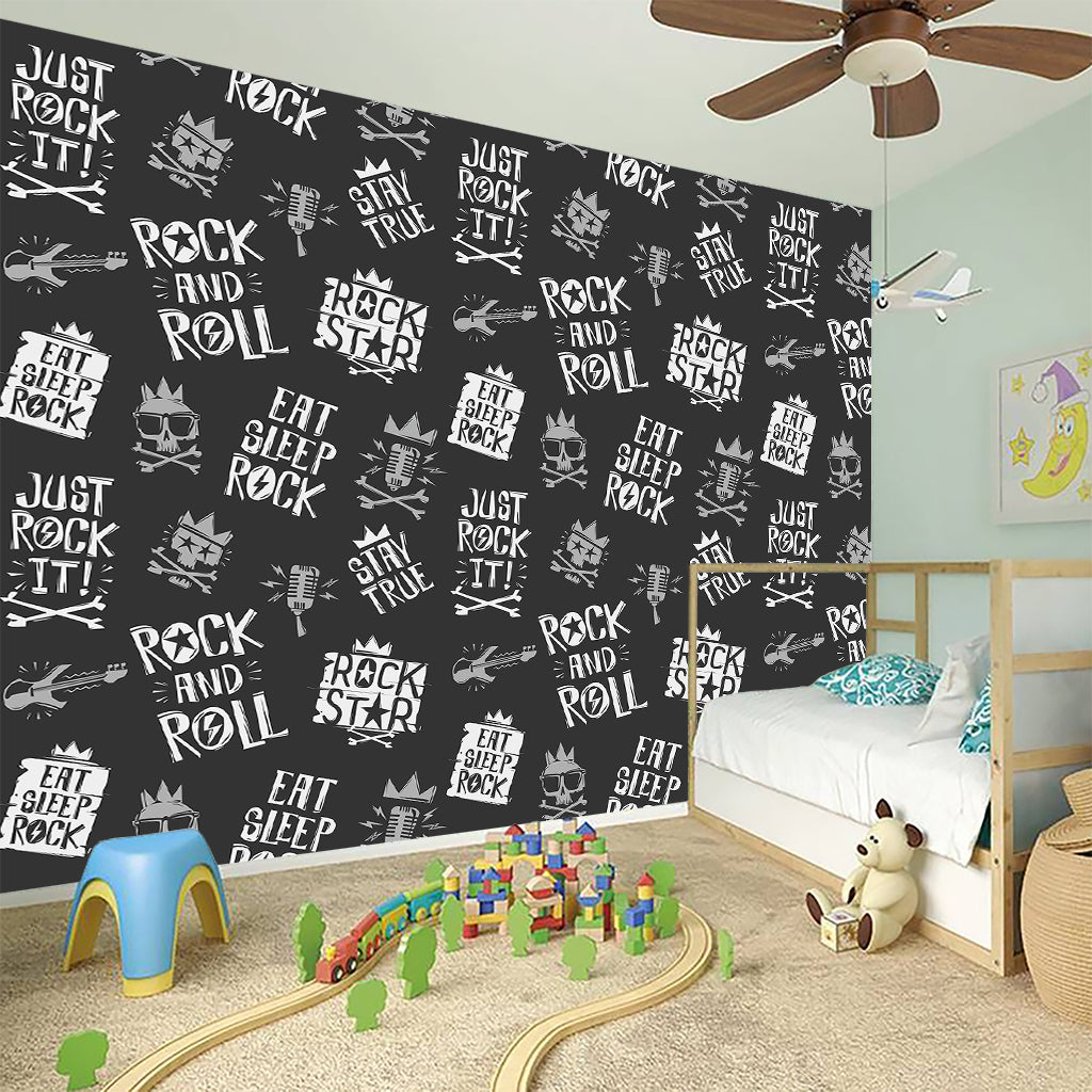 Rock And Roll Music Pattern Print Wall Sticker