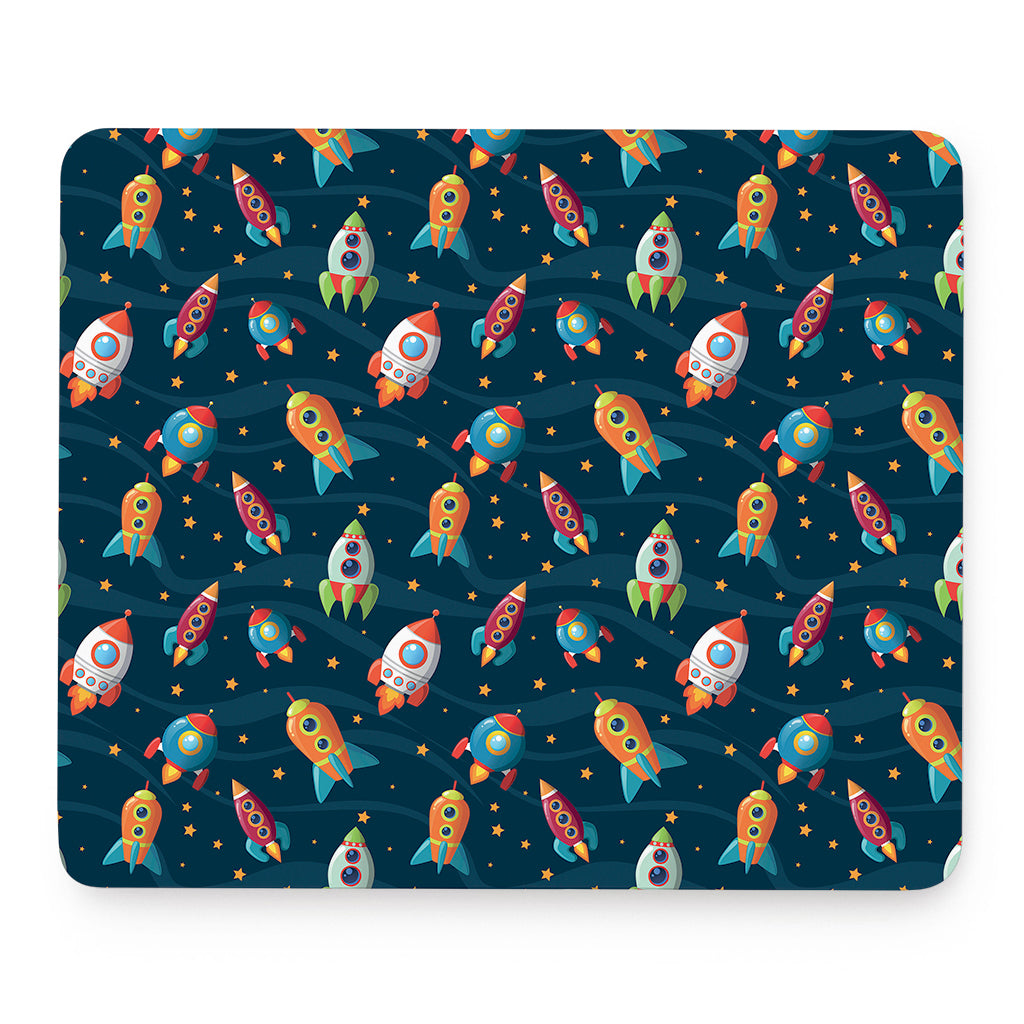 Rockets And Stars Pattern Print Mouse Pad