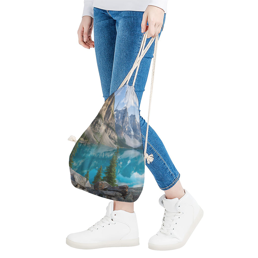 Rocky Mountain Print Drawstring Bag