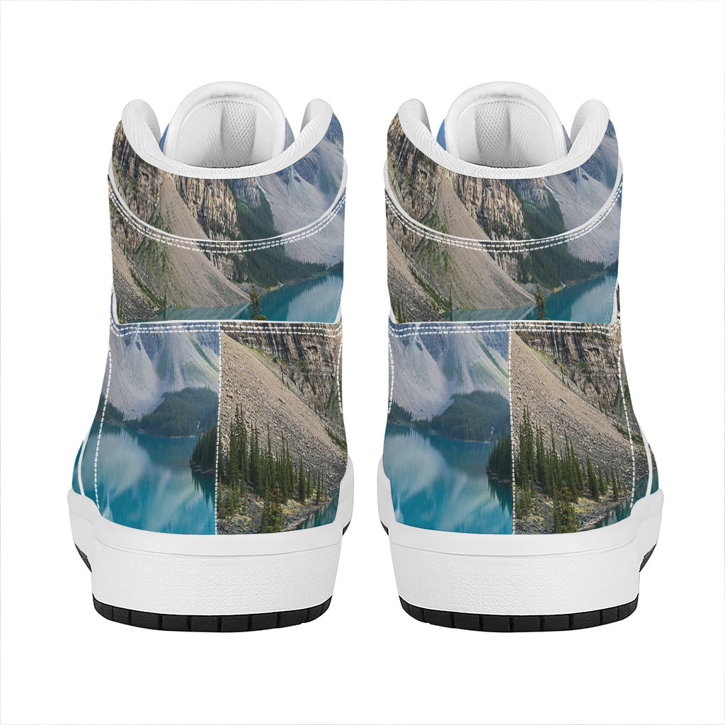 Rocky Mountain Print High Top Leather Sneakers