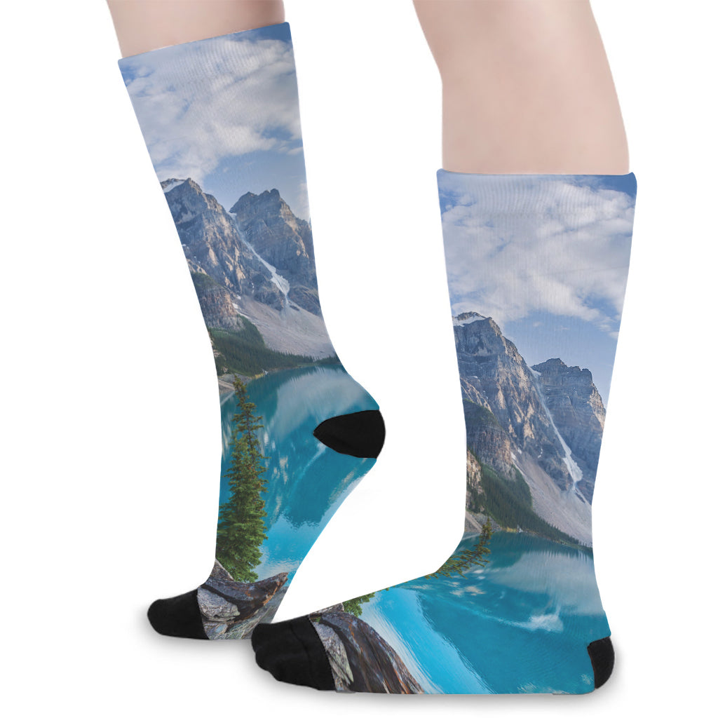 Rocky Mountain Print Long Socks
