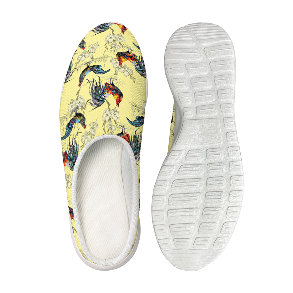 Rooster And Flower Pattern Print Mesh Casual Shoes