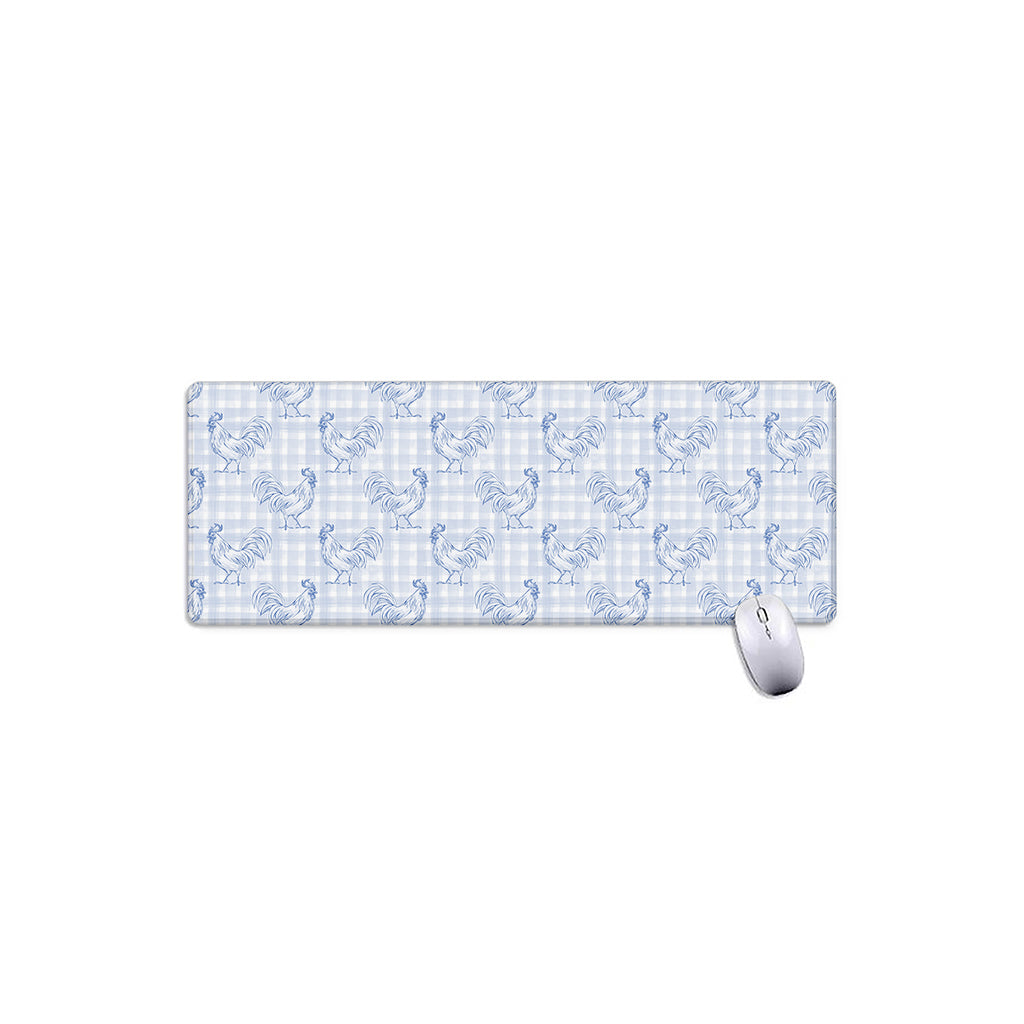 Rooster Plaid Pattern Print Extended Mouse Pad