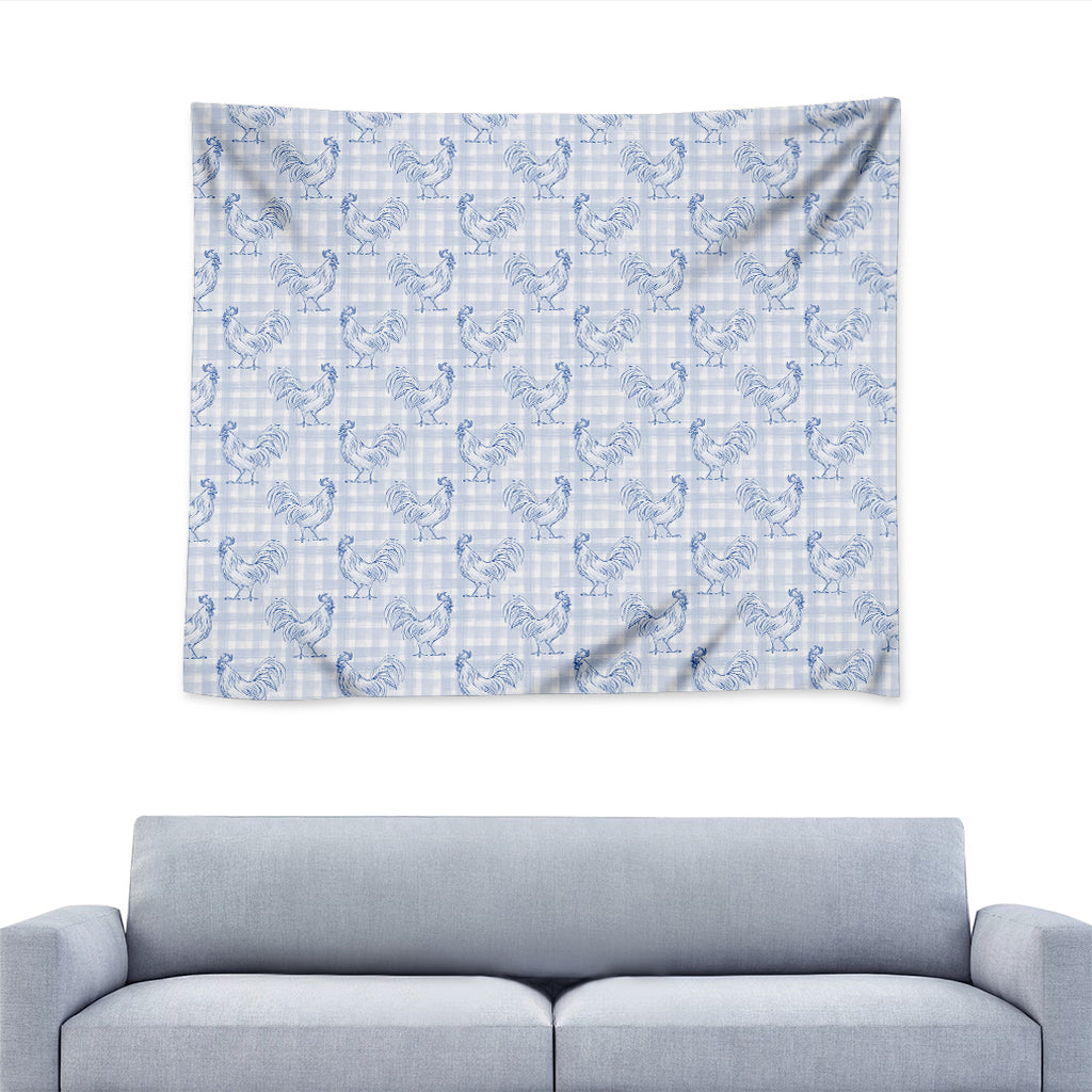 Rooster Plaid Pattern Print Tapestry