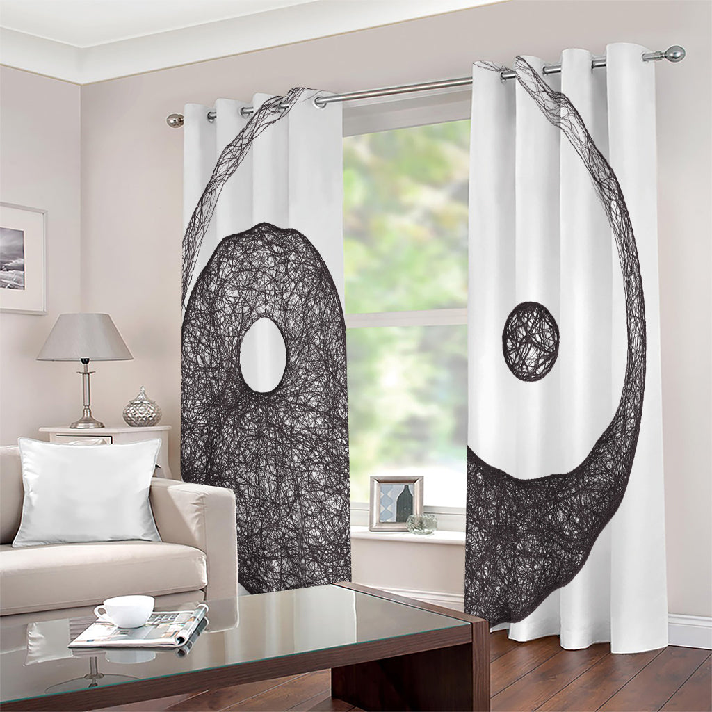 Roots Yin Yang Print Extra Wide Grommet Curtains