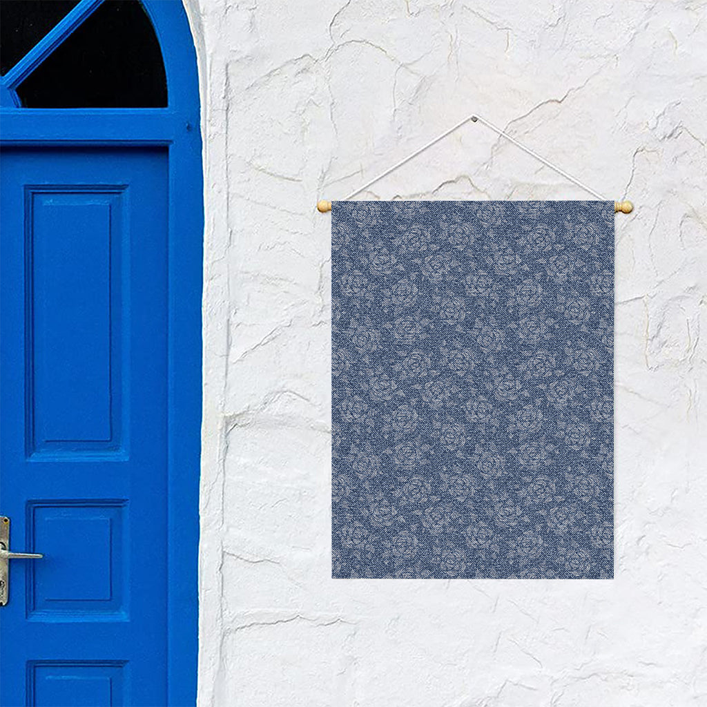 Rose Denim Jeans Pattern Print Garden Flag