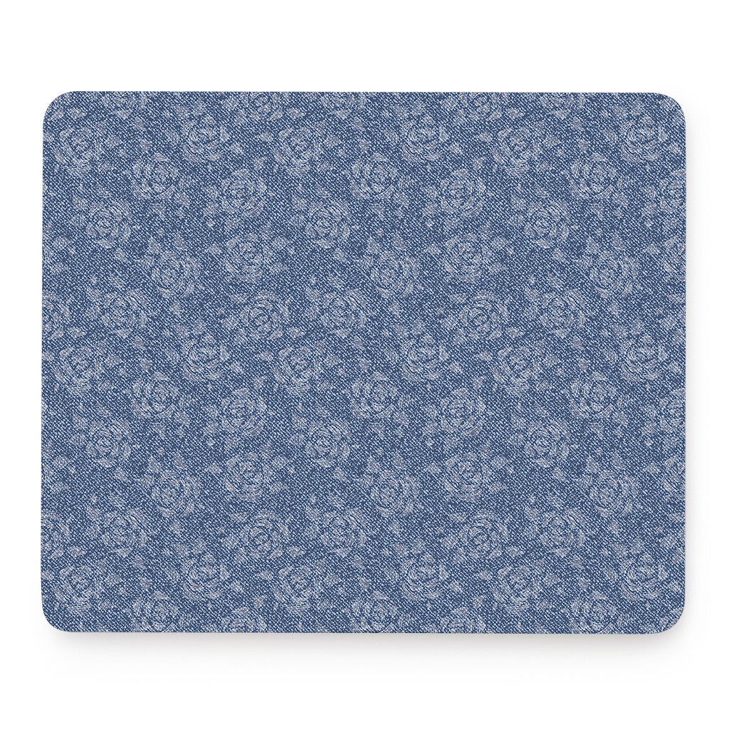 Rose Denim Jeans Pattern Print Mouse Pad