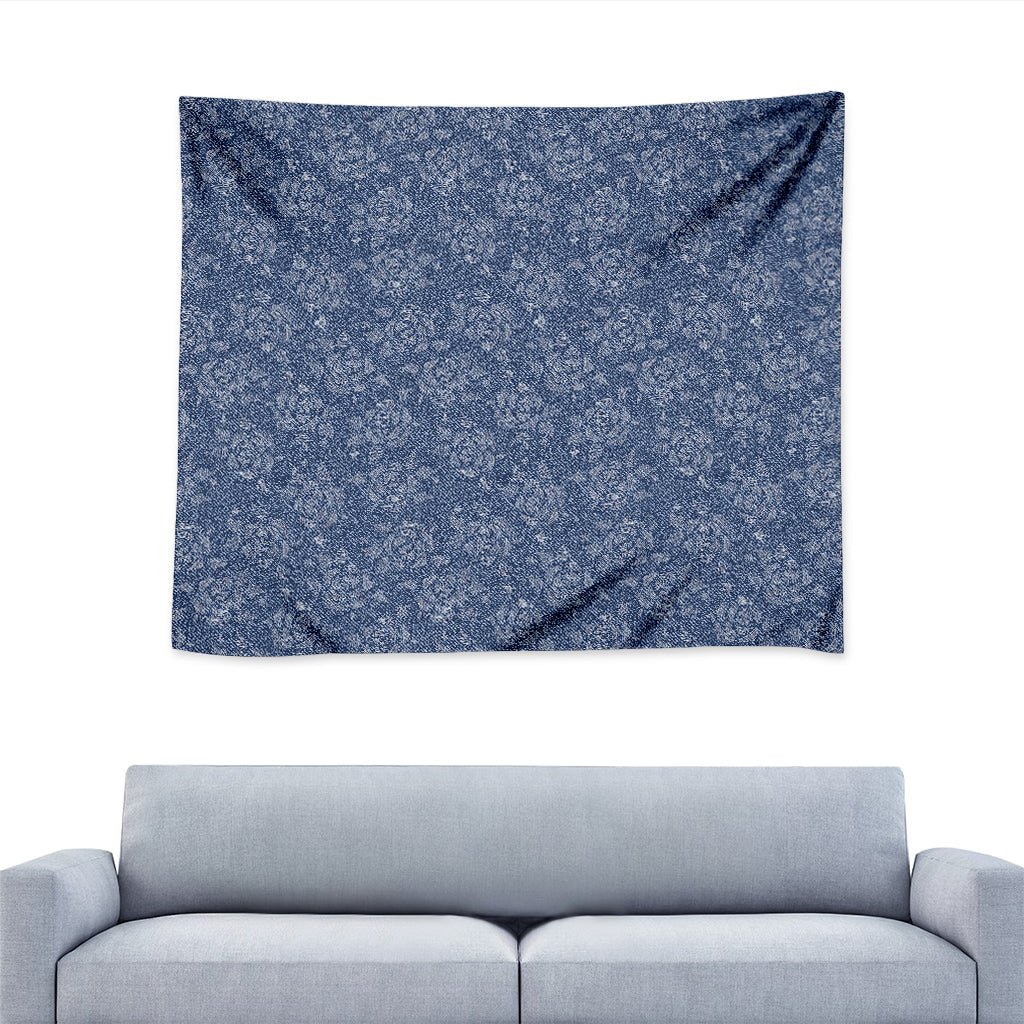 Rose Denim Jeans Pattern Print Tapestry