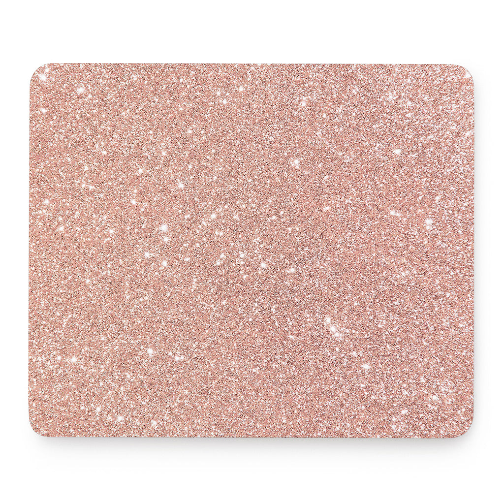 Rose Gold (NOT Real) Glitter Print Mouse Pad