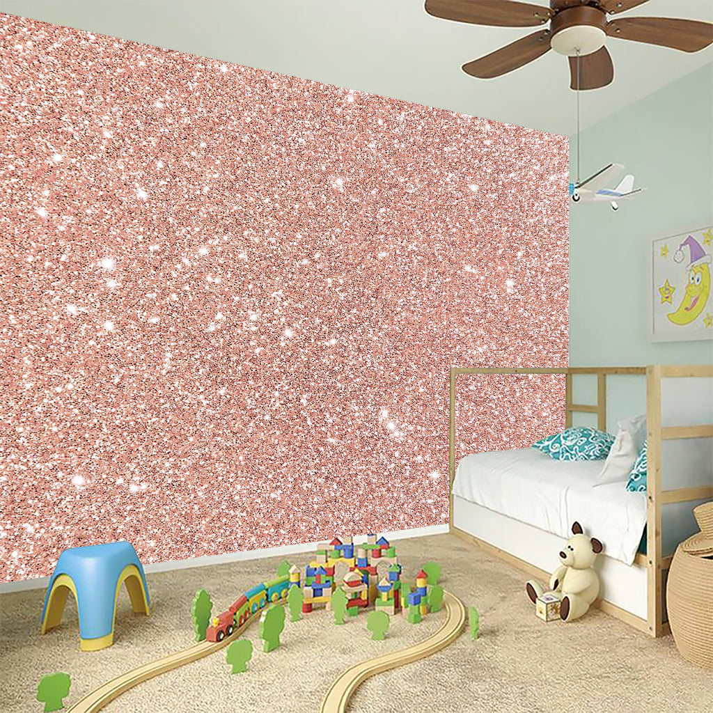 Rose Gold (NOT Real) Glitter Print Wall Sticker