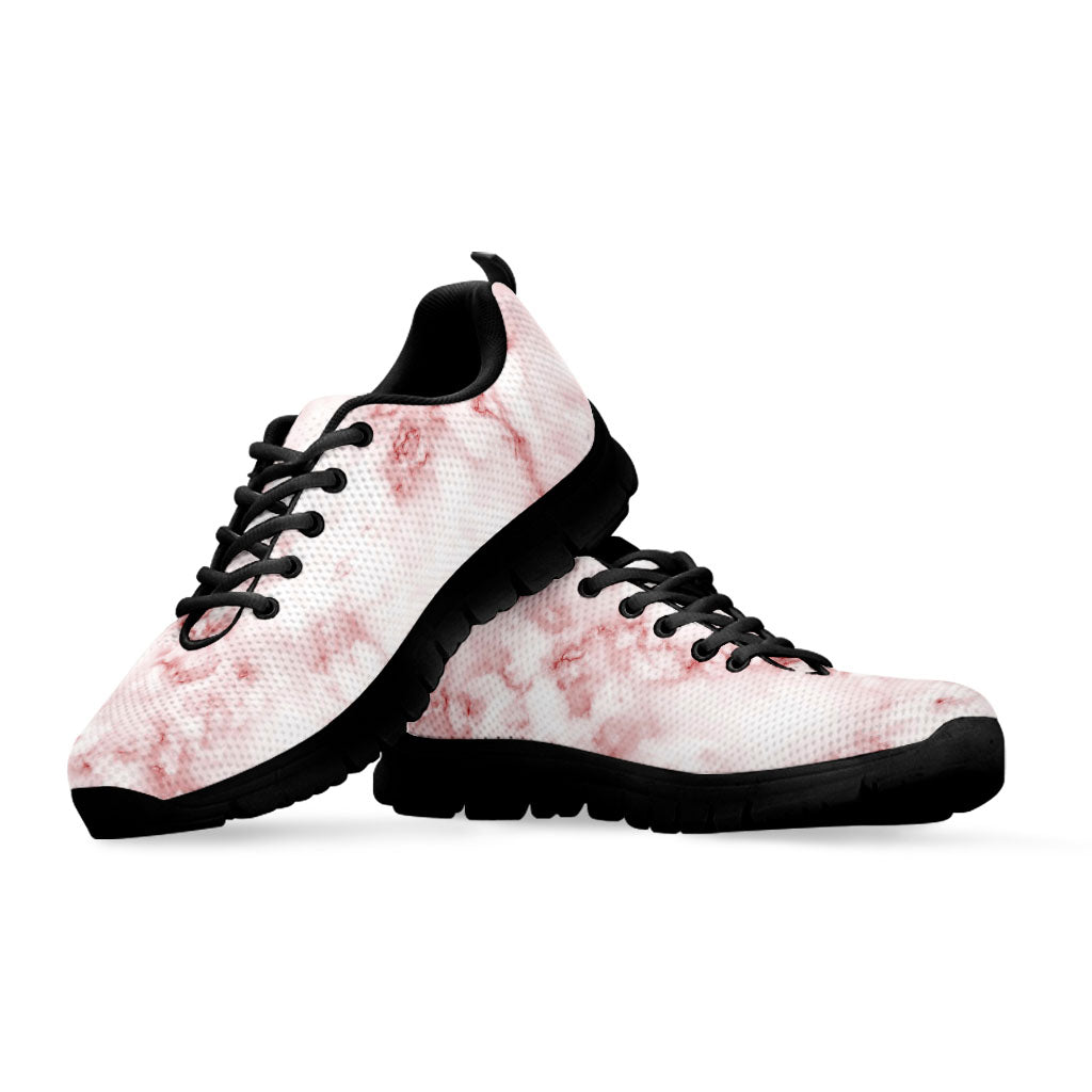 Rose Pink Marble Print Black Running Shoes
