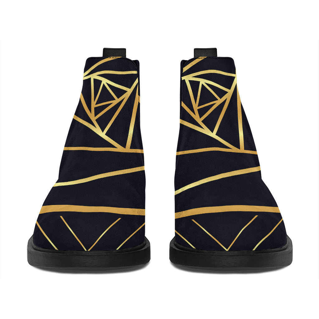 Rose Pyramid Print Flat Ankle Boots