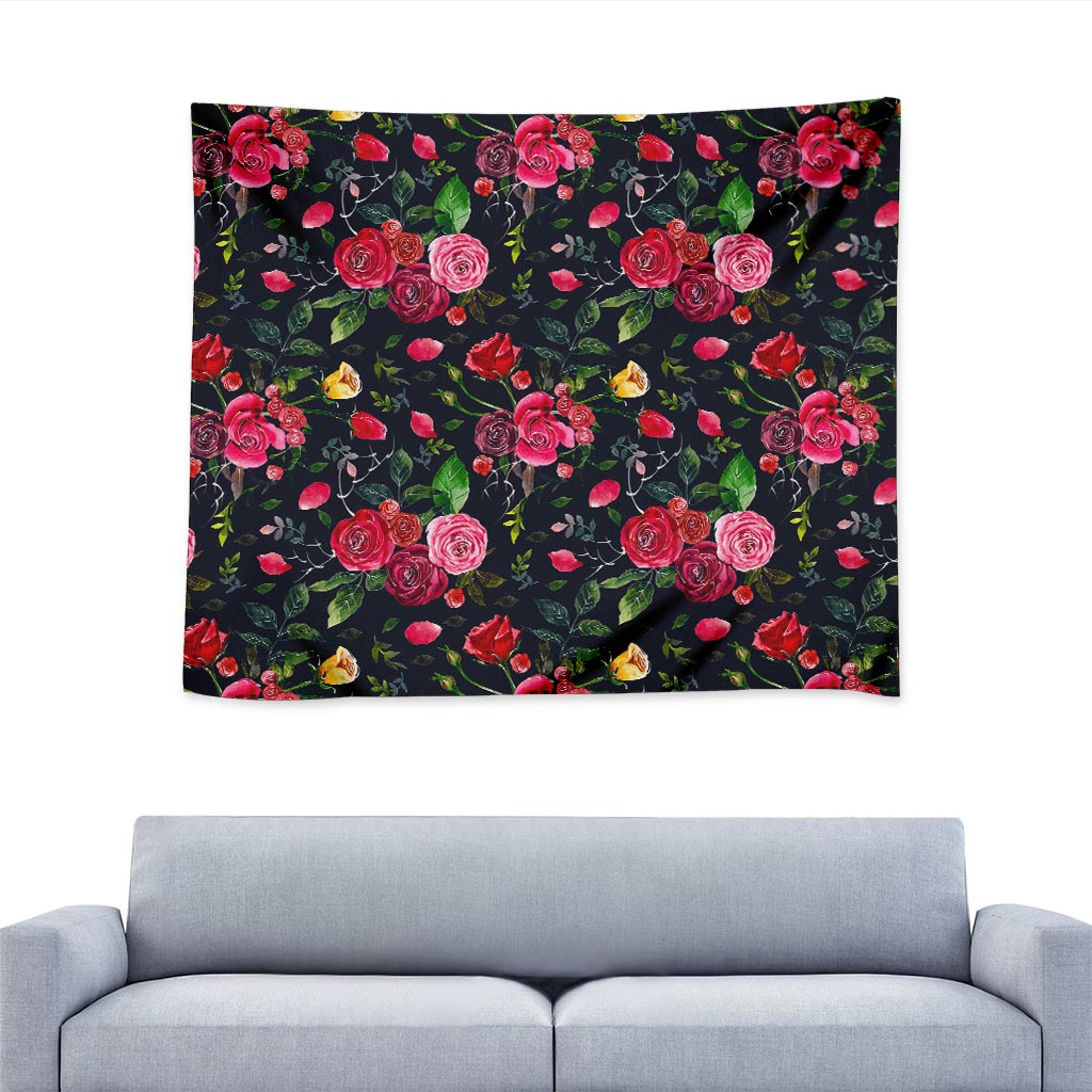Roses Floral Flower Pattern Print Tapestry