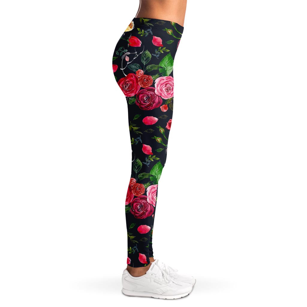 Roses Floral Flower Pattern Print Women's Leggings