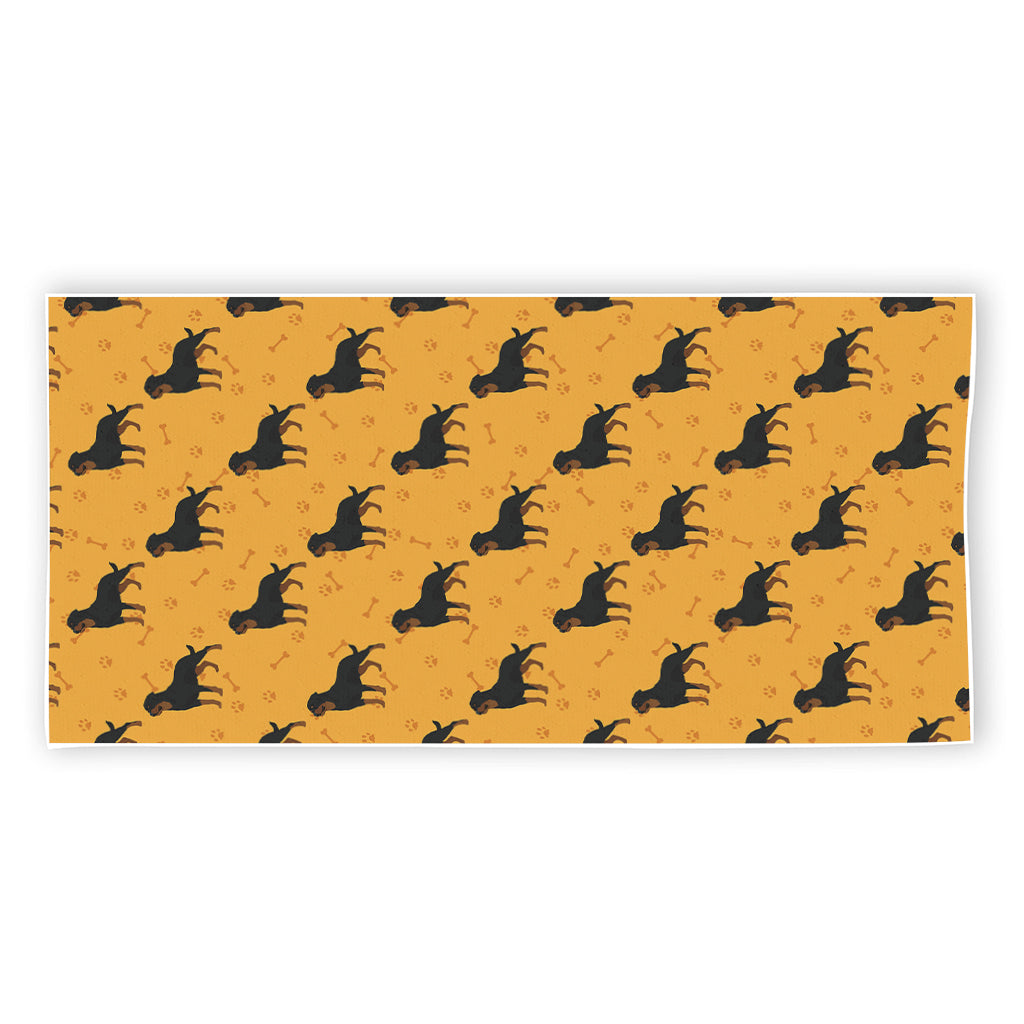 Rottweiler Dog Pattern Print Beach Towel
