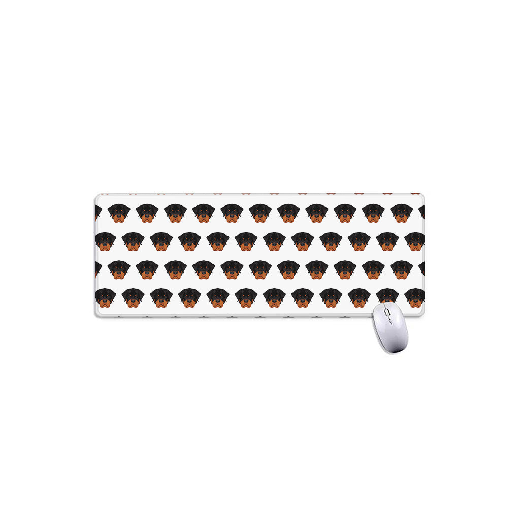 Rottweiler Face Pattern Print Extended Mouse Pad