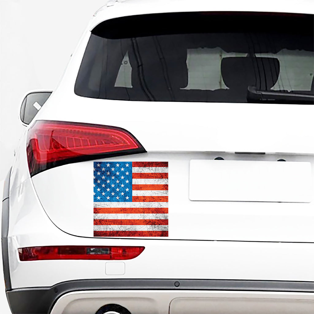 Rough USA Flag Print Car Sticker