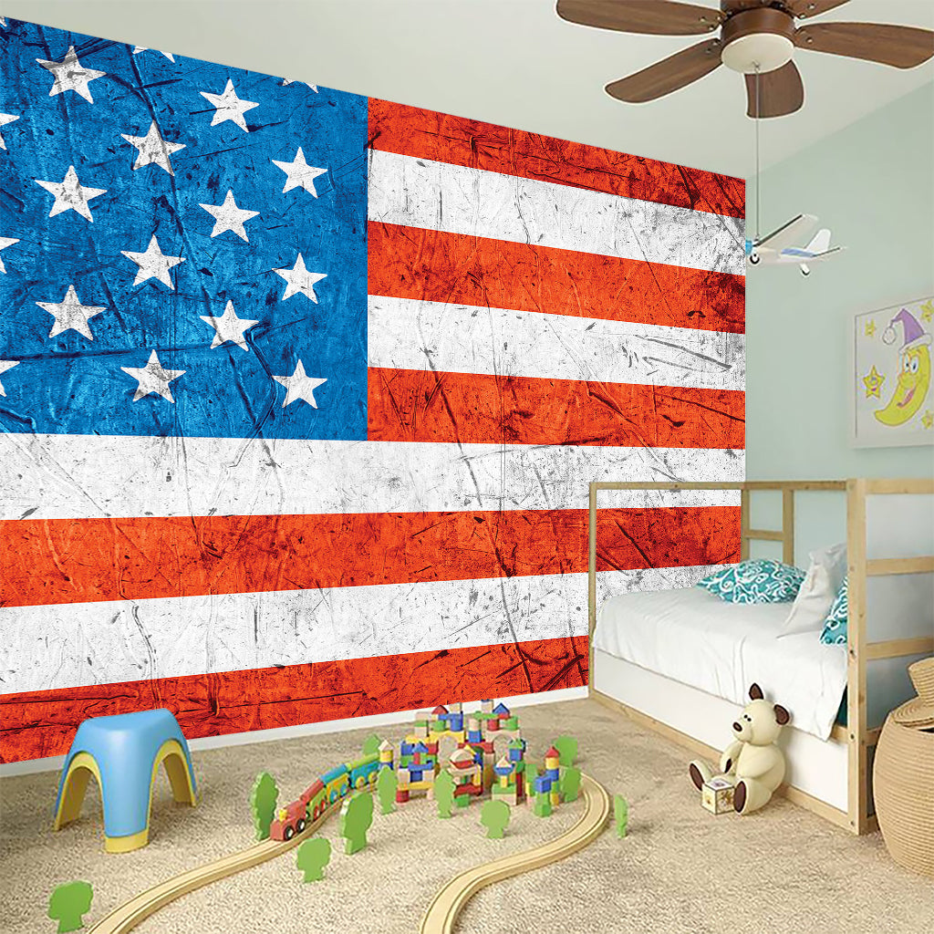 Rough USA Flag Print Wall Sticker