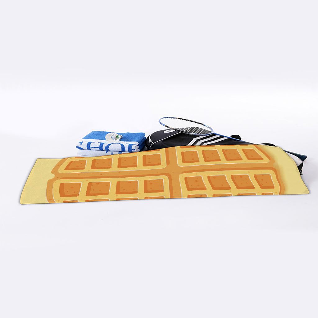 Round Waffle Print Sports Towel