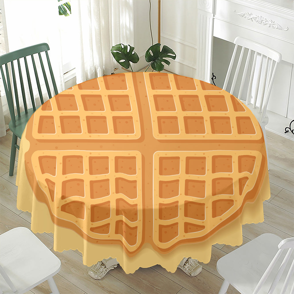 Round Waffle Print Waterproof Round Tablecloth