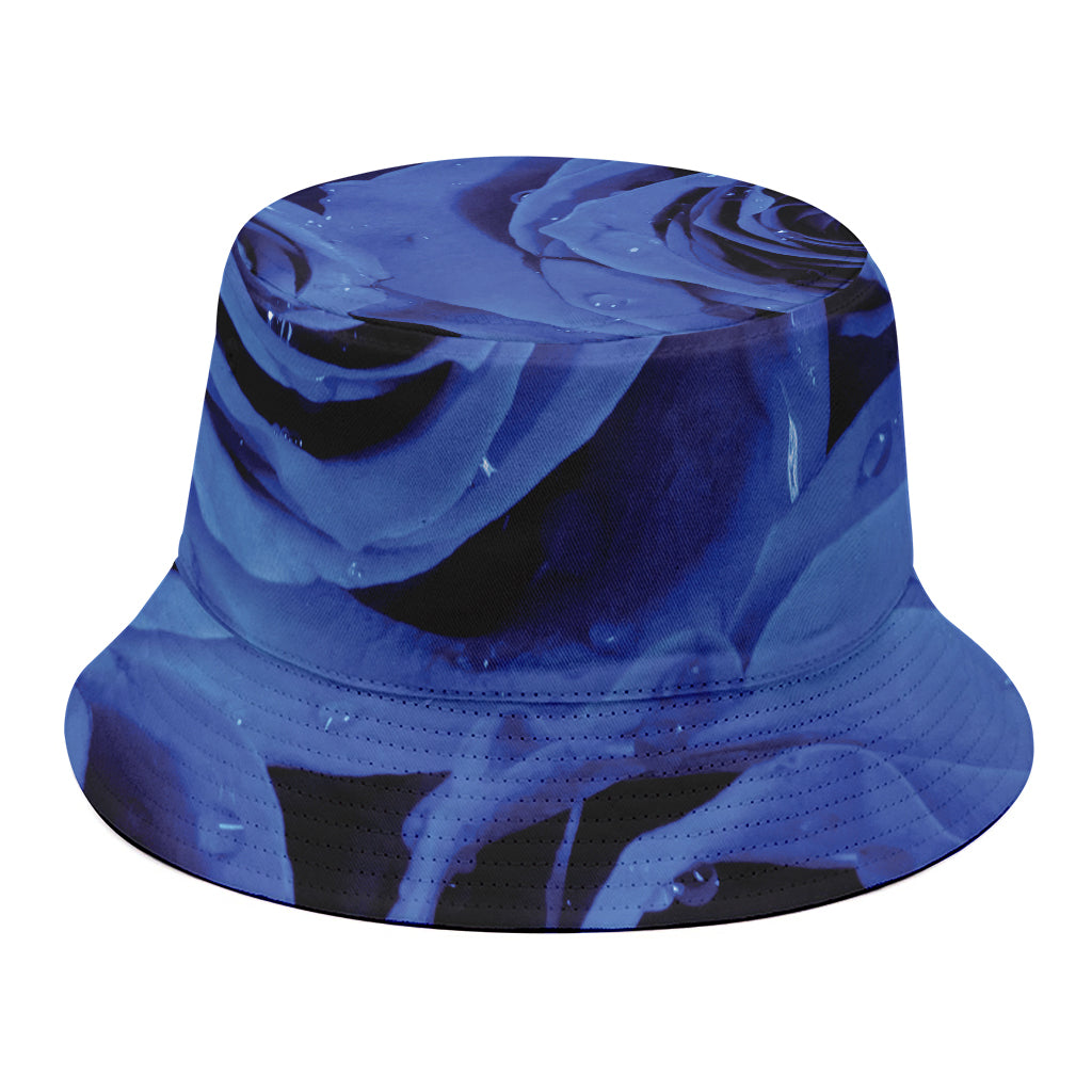 Royal Blue Rose Print Bucket Hat