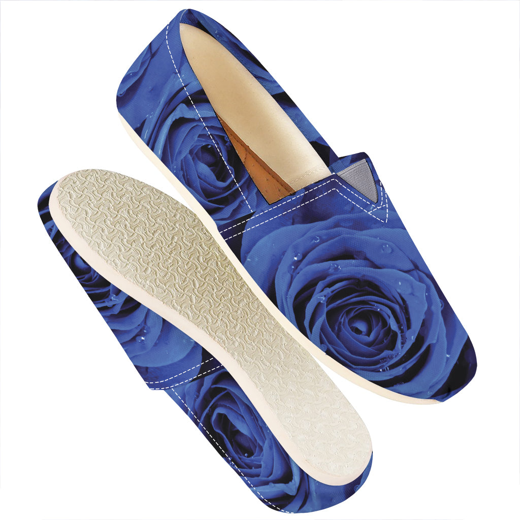 Royal Blue Rose Print Casual Shoes