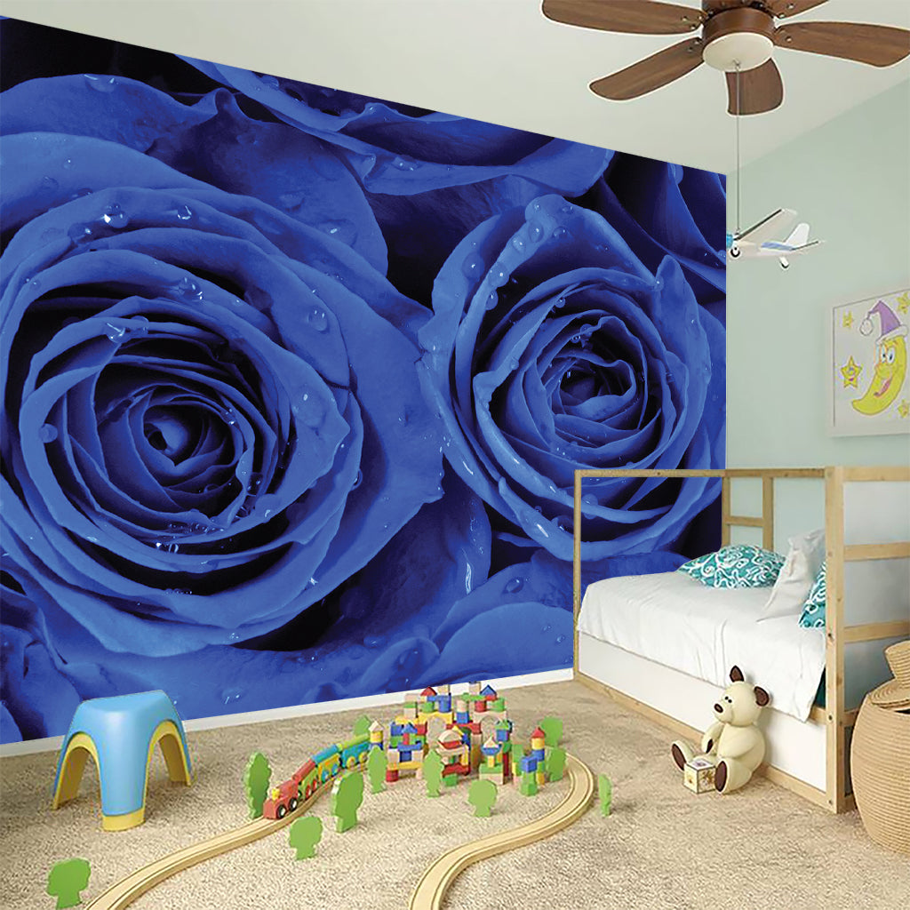 Royal Blue Rose Print Wall Sticker