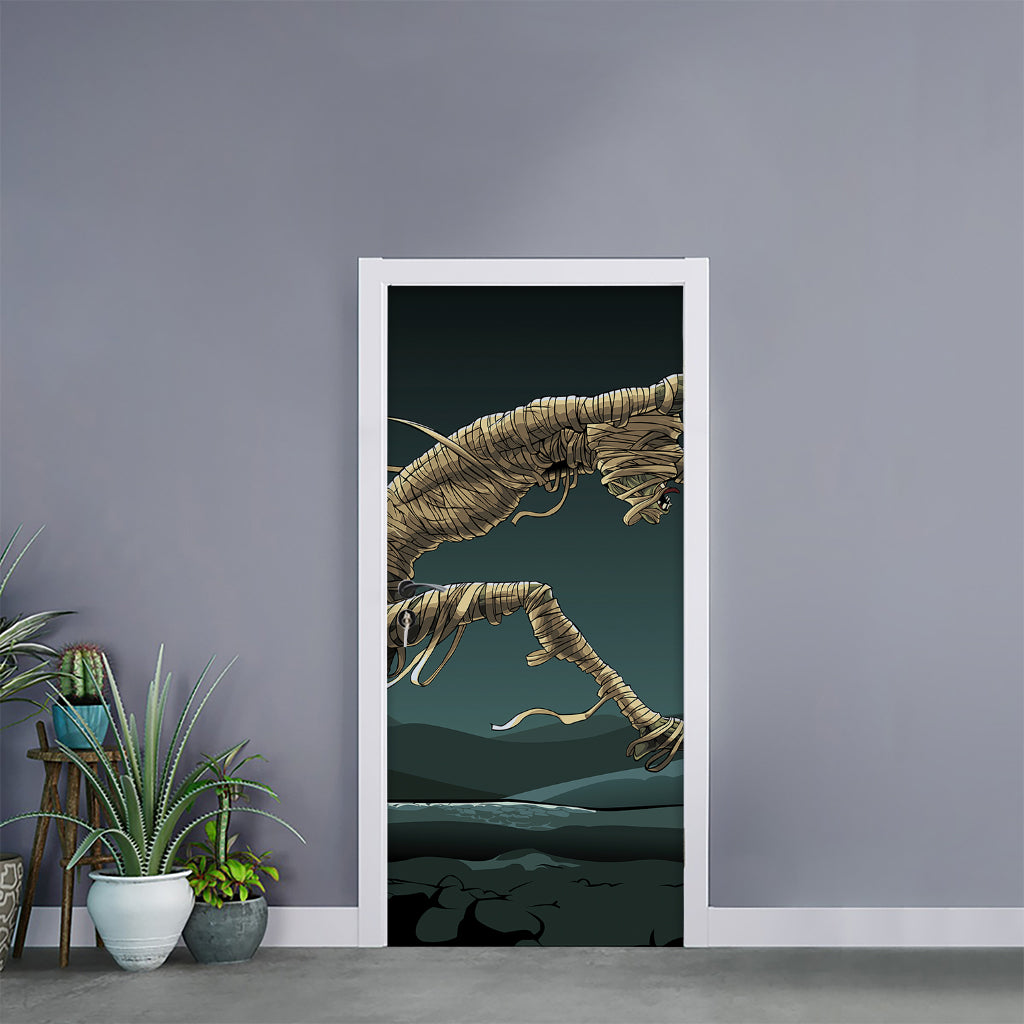 Running Mummy Print Door Sticker