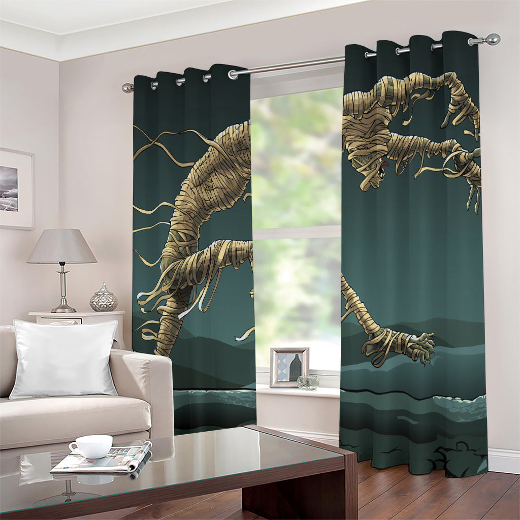 Running Mummy Print Extra Wide Grommet Curtains