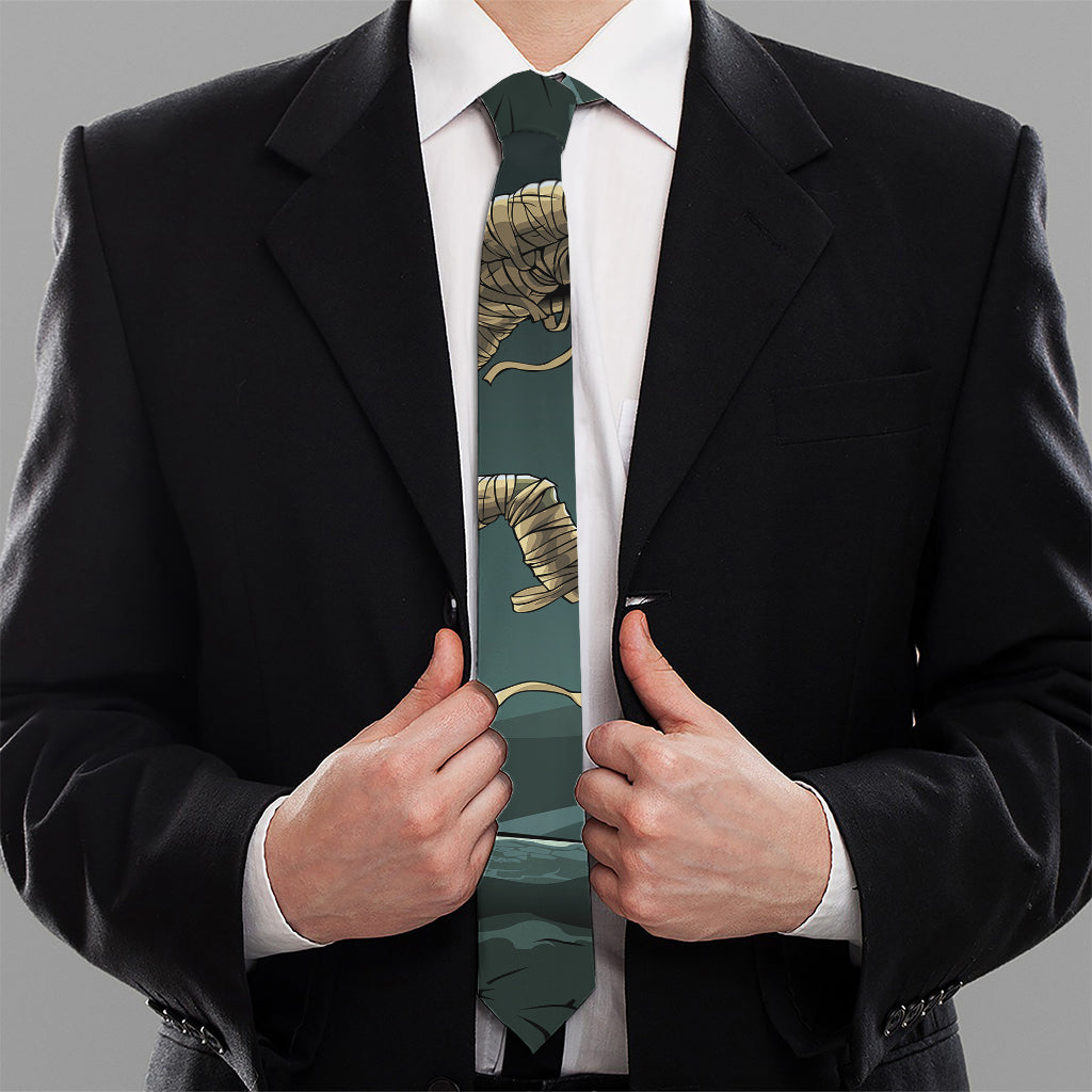Running Mummy Print Necktie