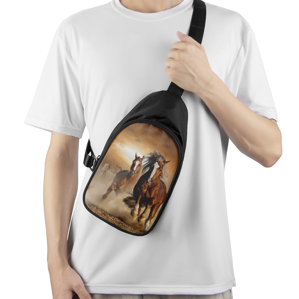 Running Wild Horses Print Chest Bag