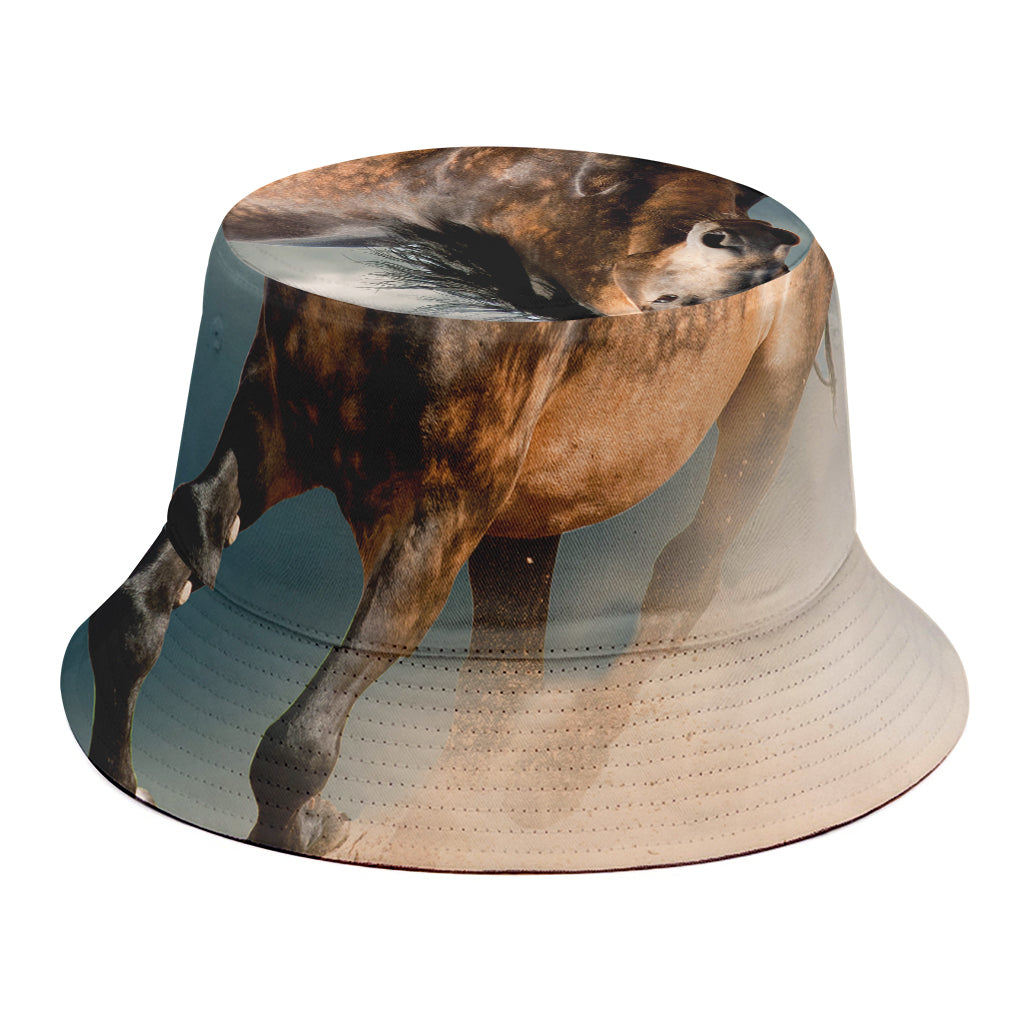 Running Wild Stallion Horse Print Bucket Hat