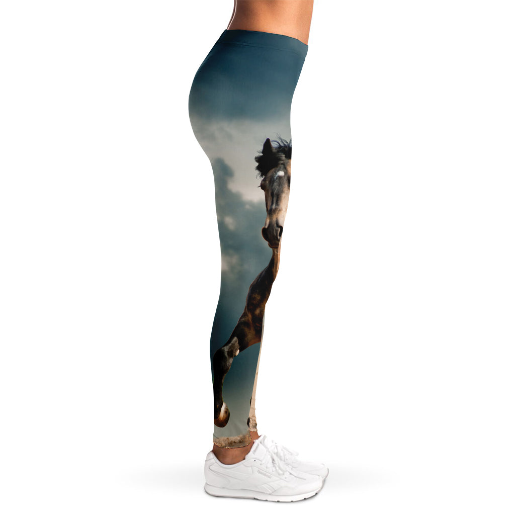Running Wild Stallion Horse Print Women's Leggings