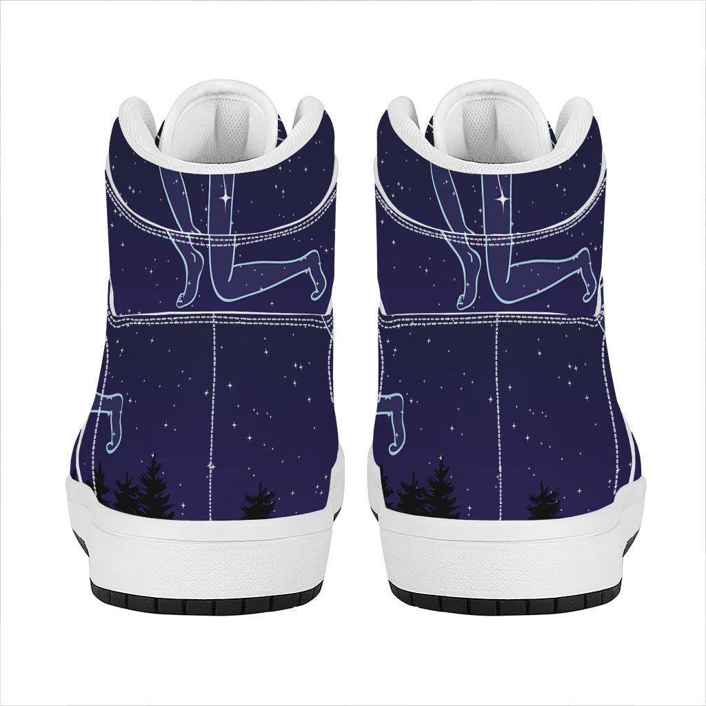 Sagittarius Constellation Print High Top Leather Sneakers