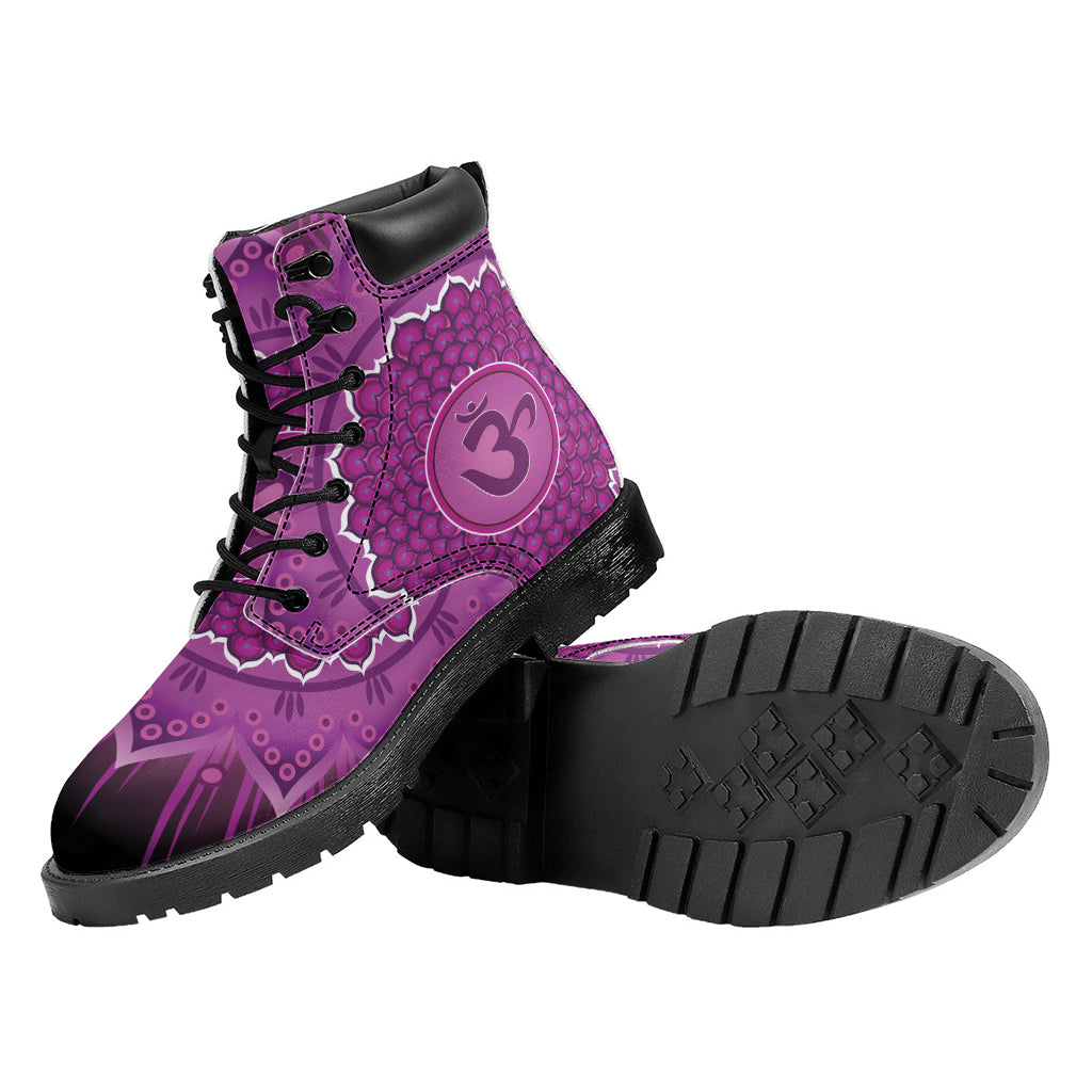 Sahasrara Chakra Mandala Print Work Boots