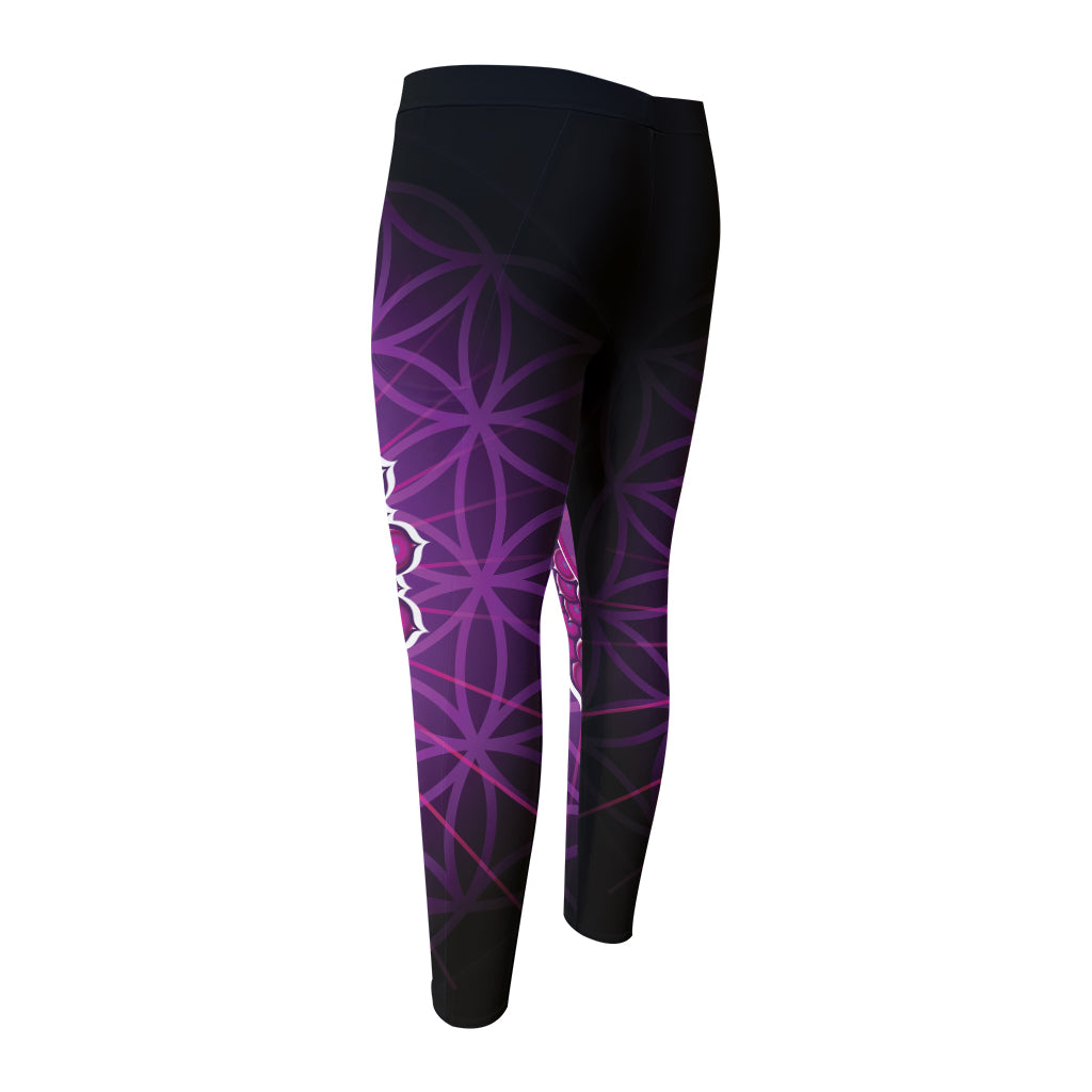 Sahasrara Chakra Spiritual Print Men's Compression Pants