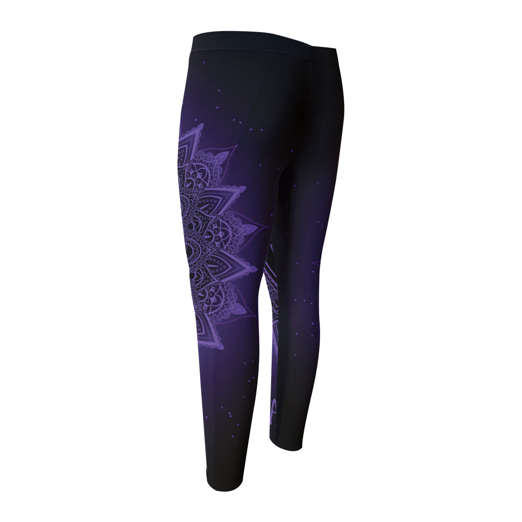 Sahasrara Chakra Symbol Print Men's Compression Pants