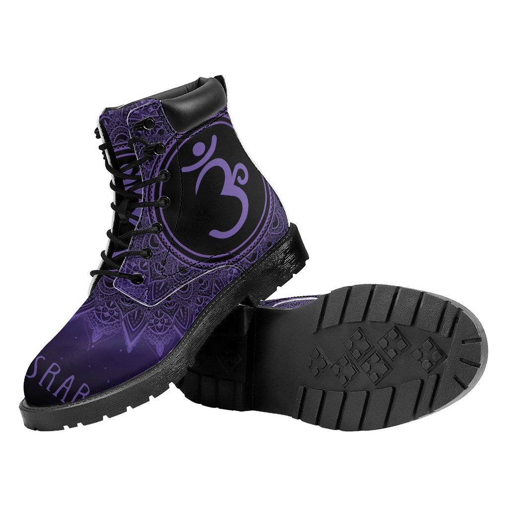 Sahasrara Chakra Symbol Print Work Boots