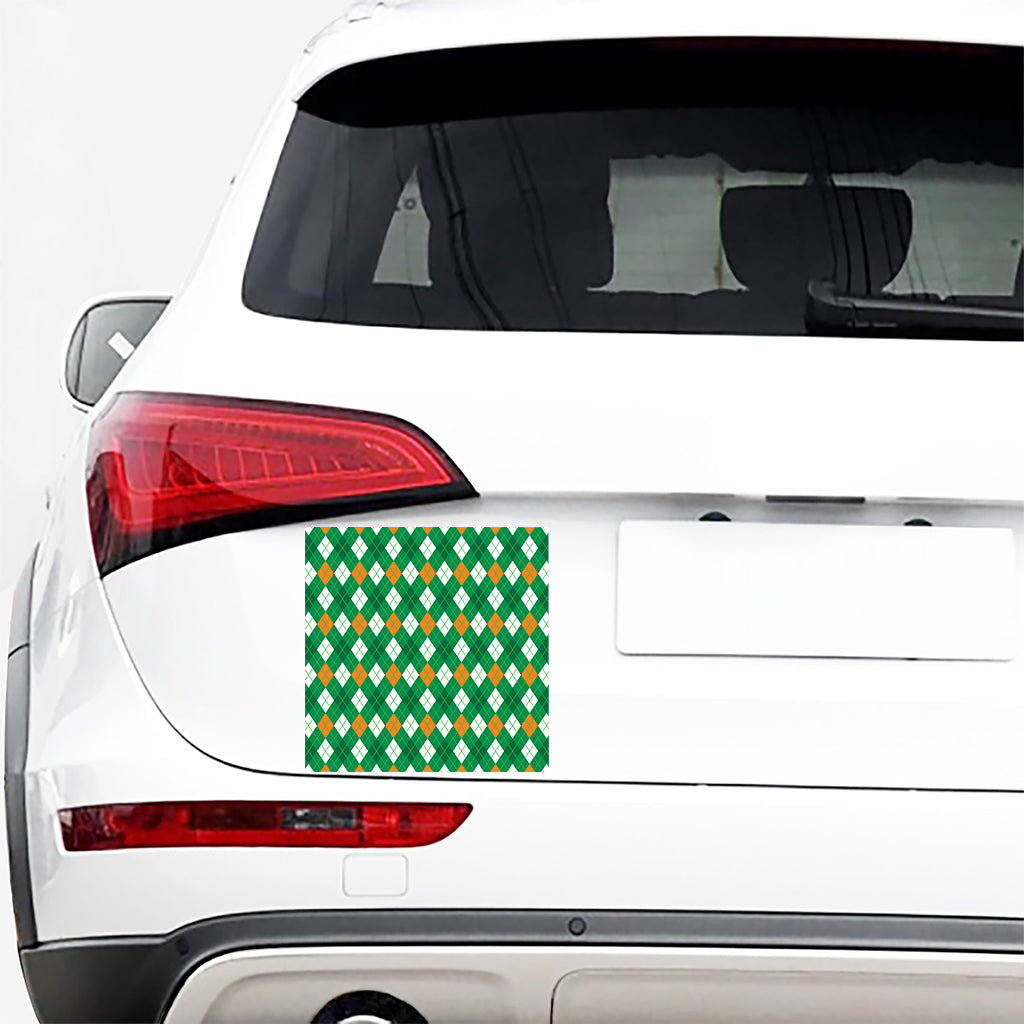 Saint Patrick's Day Argyle Pattern Print Car Sticker
