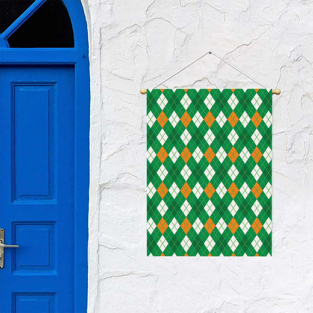 Saint Patrick's Day Argyle Pattern Print Garden Flag