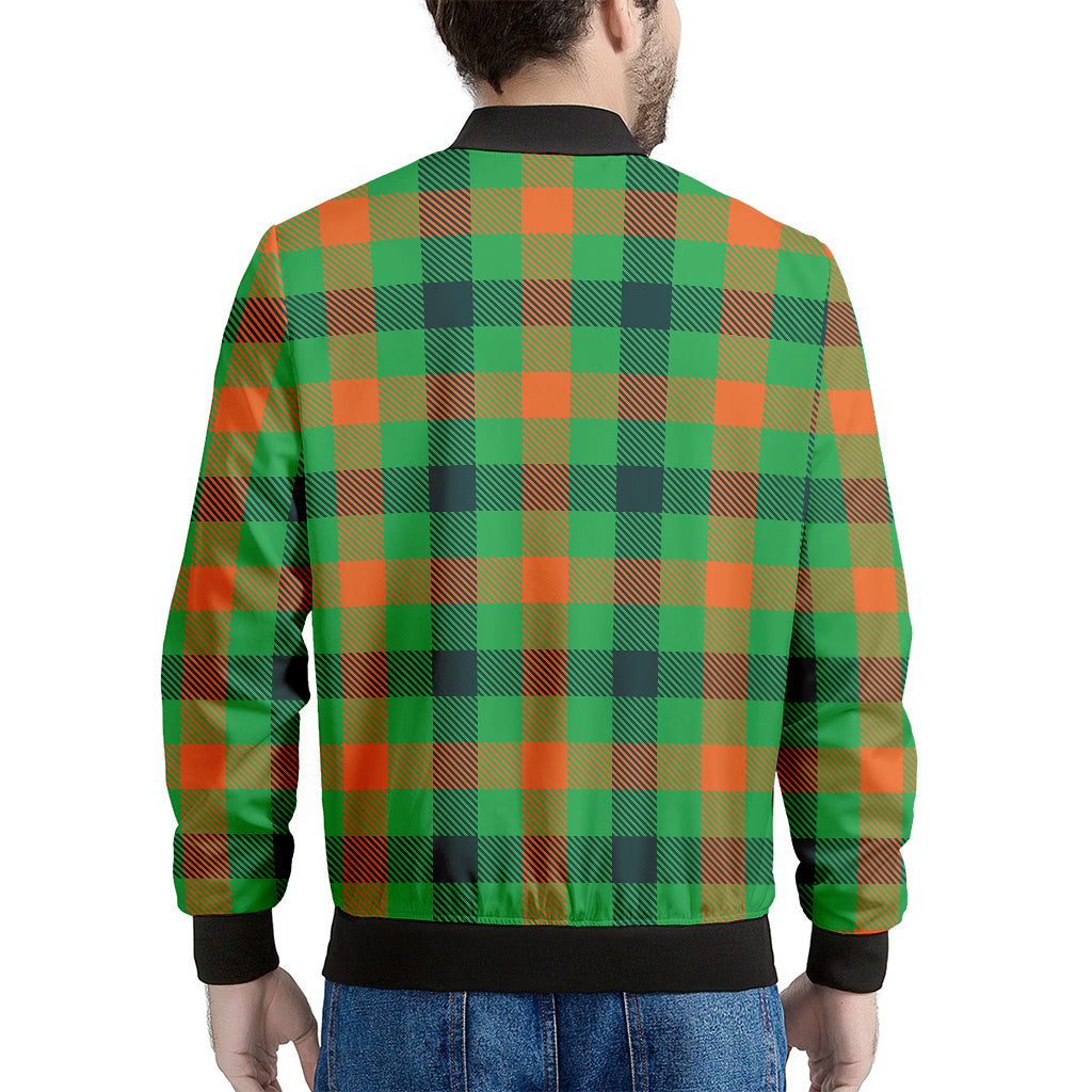 Saint Patrick's Day Buffalo Plaid Print Men's Bomber Jacket