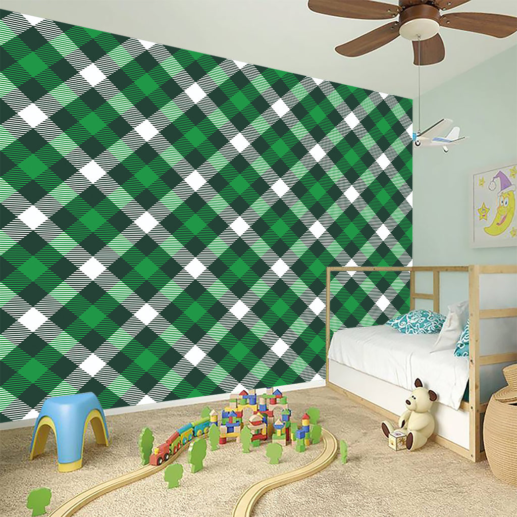 Saint Patrick's Day Plaid Pattern Print Wall Sticker