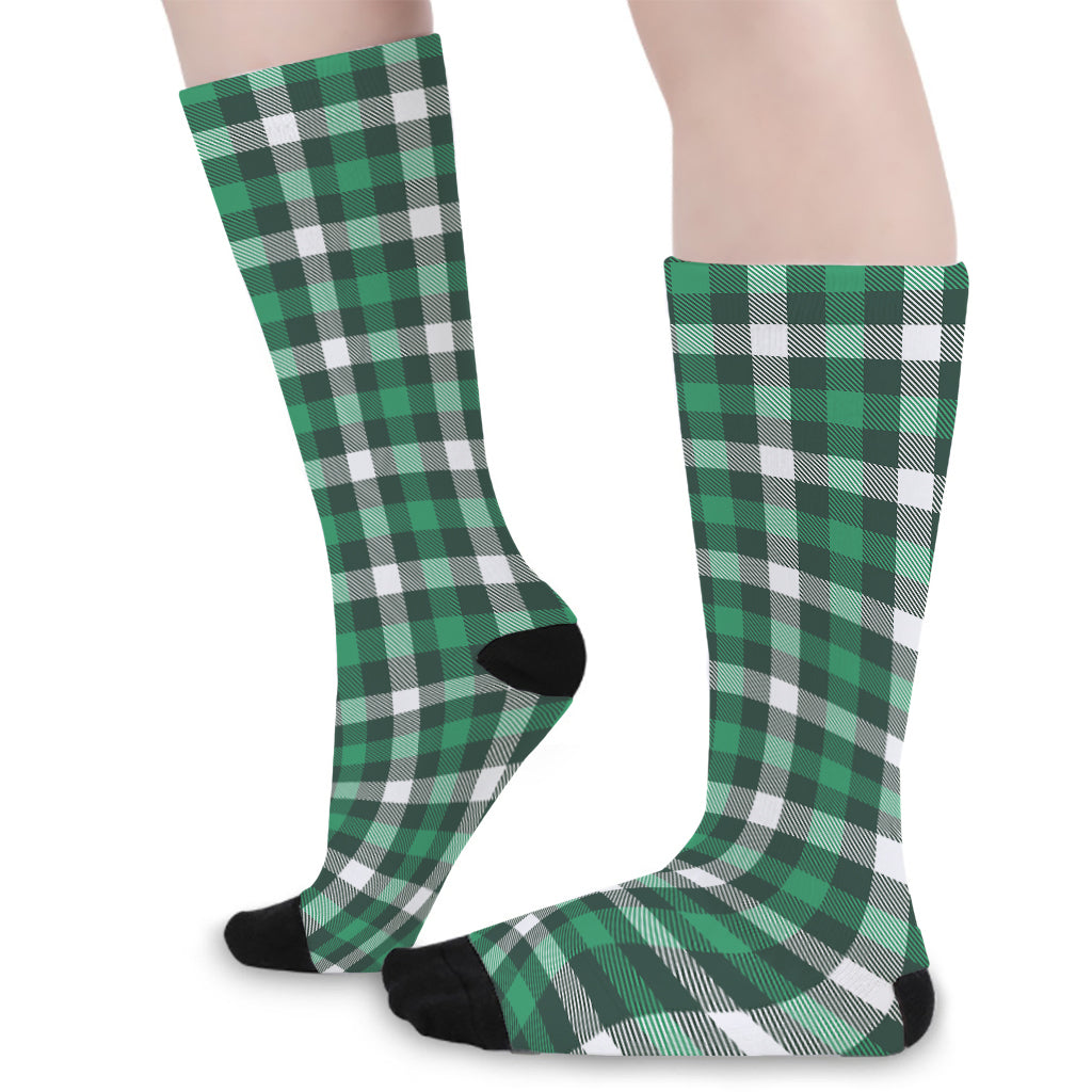 Saint Patrick's Day Stewart Plaid Print Long Socks