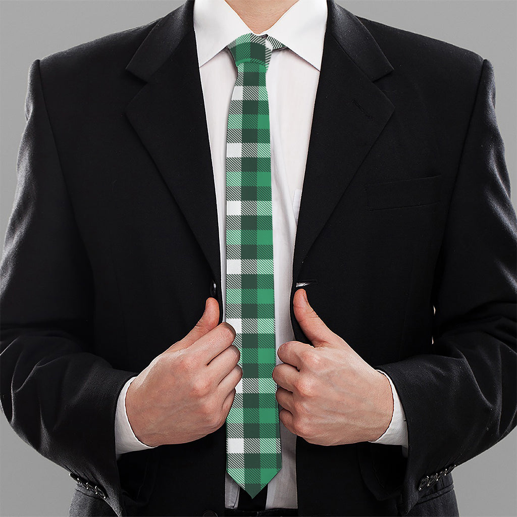 Saint Patrick's Day Stewart Plaid Print Necktie