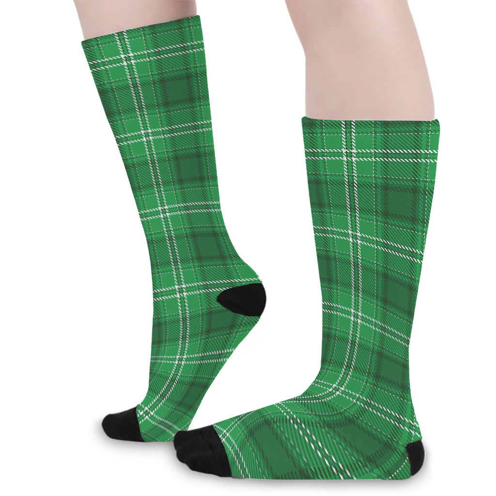 Saint Patrick's Day Tartan Print Long Socks