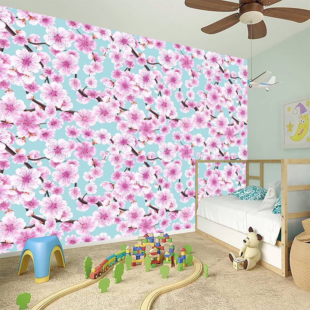 Sakura Cherry Blossom Pattern Print Wall Sticker