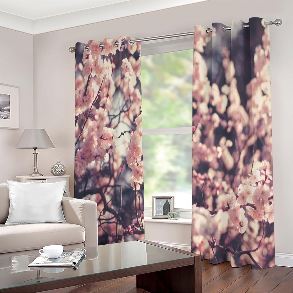 Sakura Cherry Blossom Print Extra Wide Grommet Curtains