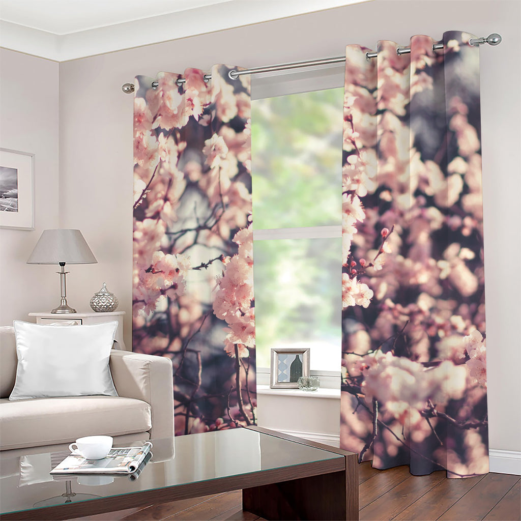 Sakura Cherry Blossom Print Grommet Curtains